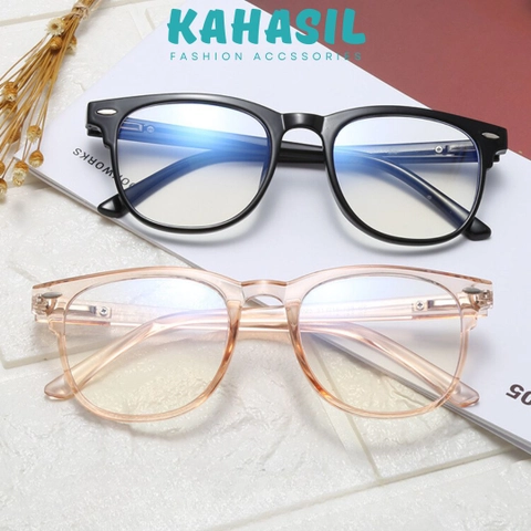 KAHASIL - Kacamata Wanita Anti Radiasi Sunglasses Transparan Bingkai Kotak KMJ254